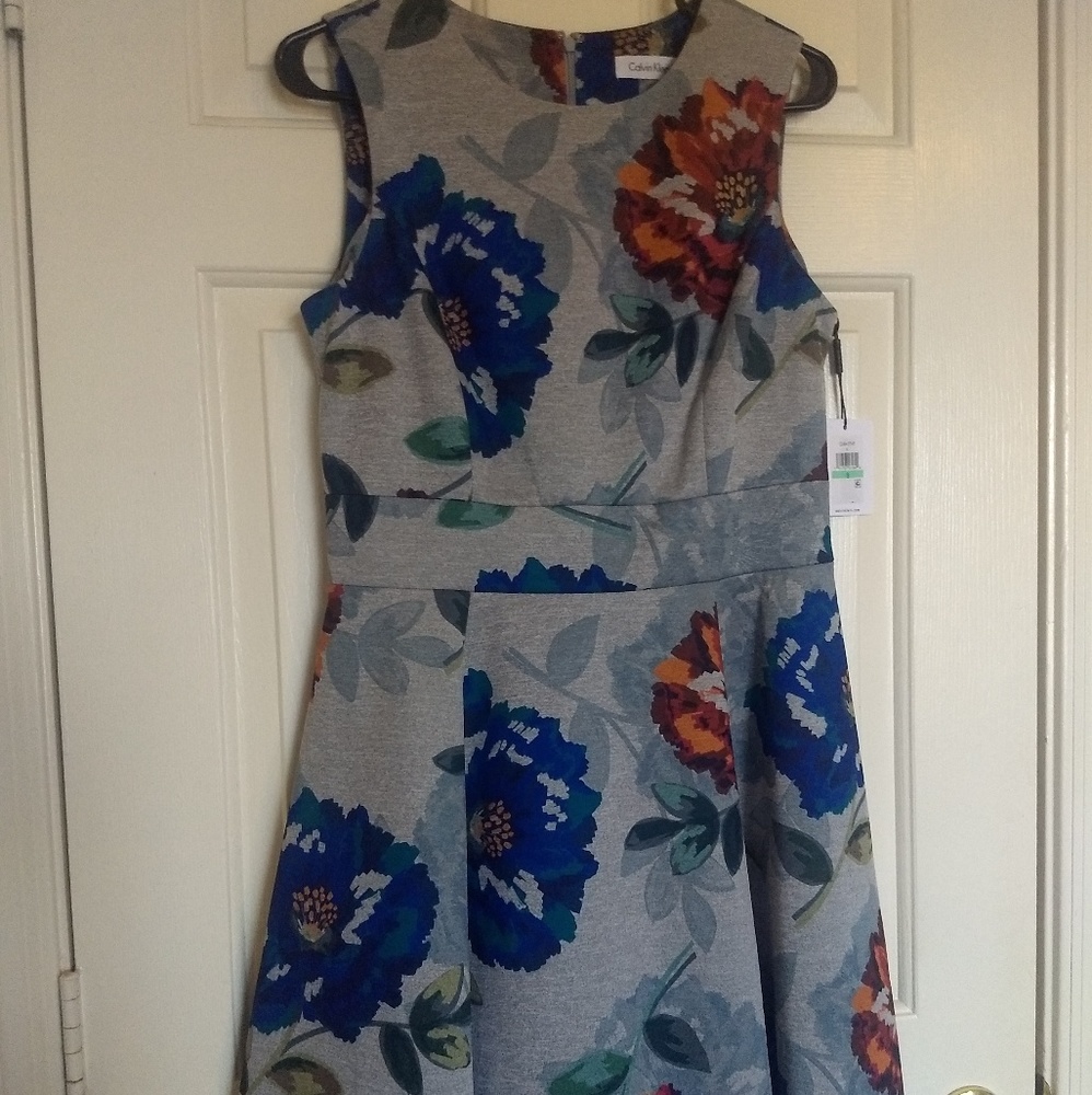 Floral Calvin Klein knit dress